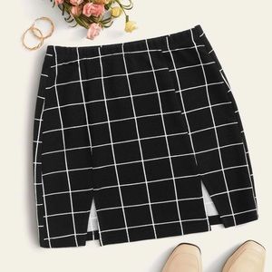 Black grid Skirt